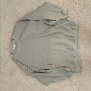 Aerie Gray Waffle Knit Sweatshirt